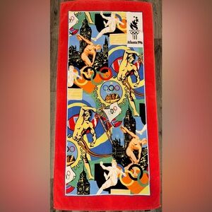 VINTAGE 96 Authentic Olympic Games Atlanta Centennial Sports Vibrant Beach Towel
